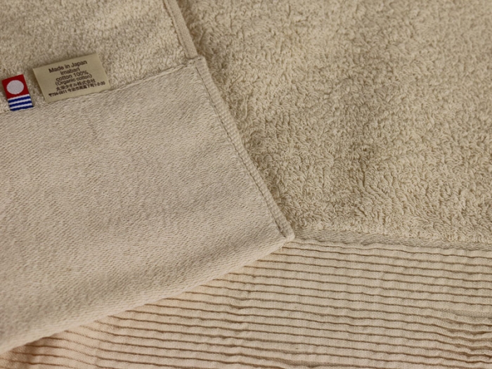 【 オフホワイト ＆ キナリ 】 オーガニック パイル フェイスタオル 2枚 セット OG-15 タオル スーピマコットン スーピマ オーガニックコットン 綿 高級 ギフト お祝い